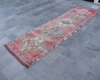 Alfombra turca, alfombra de dormitorio, alfombra vintage, envío gratis, alfombra oriental de 3,2 x 11,6 pies, alfombra decorativa, alfombra de lana, alfombra oushak, alfombra de área RL8610