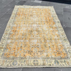 turkish rug, oushak rug, 4.7 x 8.2 ft vintage rug, area rug, rustic rug, home decor, bedroom rug, oushak rug, carpet, handmade rug RLO0626