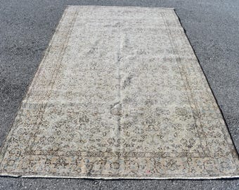 Turkish rug, Vintage rug, Boho decor, 5.2 x 9.1 ft, Oriental rug, Oushak rug, Floor rug, Decorative area rug, Bohemian rug, Boho rug RL8508