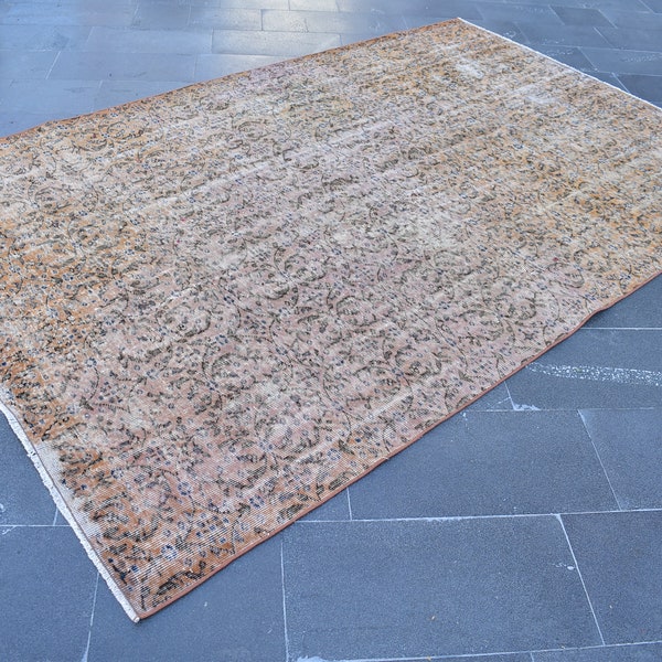 Turkish rug, Vintage large rug, Organic rug, Natural rug, Livingroom rug, Bohemian rug, Oriental rug, Home boho rug, 6.1 x 9.6 ft RLO1415