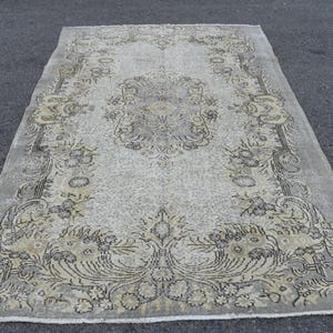Large size rug, Turkish handmade rug, Vintage wool rug, Handmade rug, Floral rug, Bohemian rug, Livingroom rug, Carpet, 5.3 x 9 Ft RLO1934