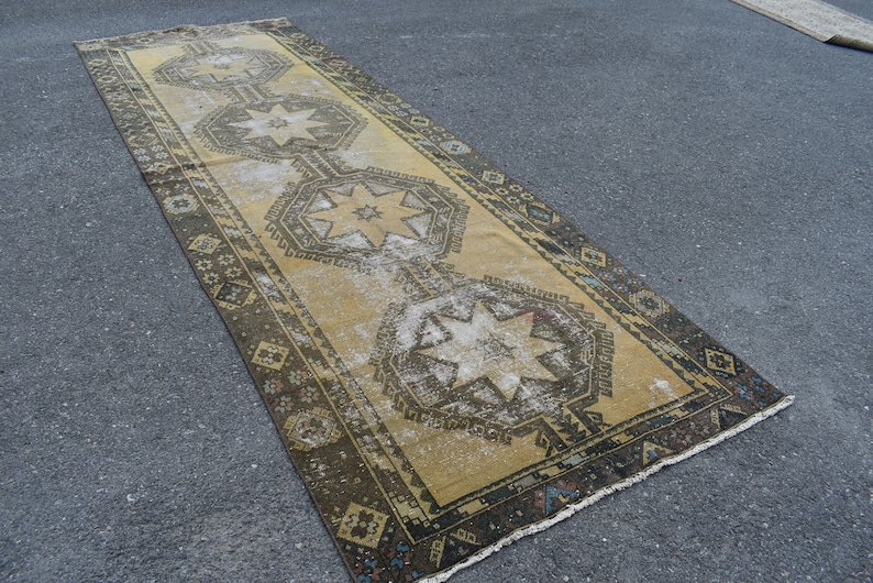 entryway rug RL4632 wedding decor rug anatolian rug bohemian runner rug 4.3 x 12.8 ft boho rug hallway rug vintage rug turkish rug