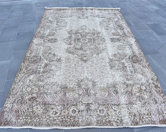Rug, Vintage rug, Turkish rug, Handmade rug, Oversize rug 5.6 x 9.6 ft Oushak rug, Bohemian rug, Oriental wool rug, Boho decor RLO1052