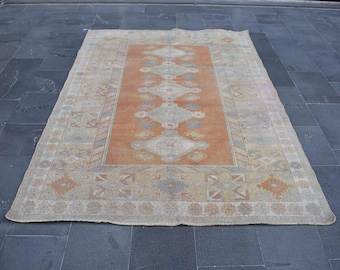 Turkish rug, runner rug, turkish rug, vintage rug, bohemian rug, 5.4 x 8.0 ft home decor rug, hallway rug, handmade rug, wool rug, RL8469