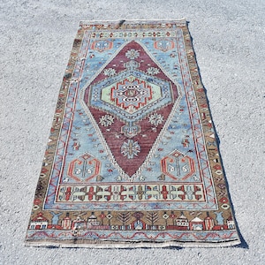Runner rug, Turkish rug, Vintage handmade rug, Nomadic rug, Home decor, Bohemian rug,  Hallway rug, Oriental rug, Carpet 3.2 x 6.6 Ft RL8477