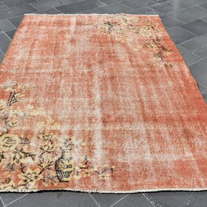 boho Turks tapijt, vintage tapijt, karpet gratis verzending 5,2 x 7,3 ft rustiek tapijt, wollen tapijt, decoratief tapijt, gebloemd tapijt, boho tapijt, RLO0614