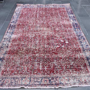 Bohemian rug, Turkish area rug, Vintage large rug, Handmade rug, Diningroom rug, Home decor, Oriental rug, Rustic rug, 5.2 x 9.0 ft RL9458