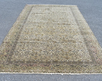 turkish rug , oushak rug , vintage rug , bohemian rug Free Shipping 6.5 x 9.6 ft handmade rug , wool rug , rustic rugs , tribal rug RL7099