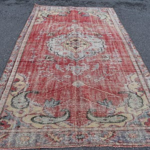decorative rug, turkish rug, vintage oriental rug FREE SHIPPING 5.3 x 9.7 ft oushak rug, handmade carpet, turkey rug, wool rug , RL6837
