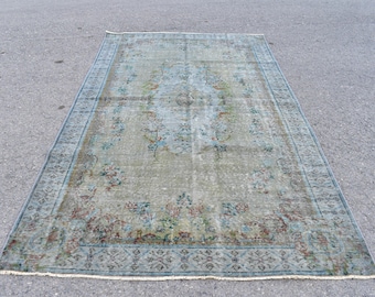 Modern Turkish rug, Vintage large rug, Handmade aztec rug, 5.3 x 9.8 ft Bohemian rug, Natural rug, Diningroom rug, Tribal rug , RL7766