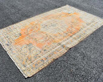 Boho Teppich, Vintage Teppich, Oushak, Türkischer Teppich, Teppich, Handgewebt, Kostenloser Versand 150 X 250 Kelimteppich RL8702