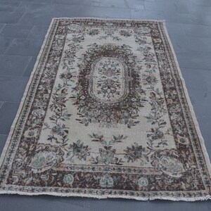 Turkish rug, Oriental area rug, Vintage rug, Organic rug, Home decor, Decorative rug, Bohemian rug, Home decor, Wool rug 4 x 6.9 ft RL00244