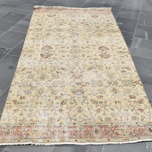 Oushak rug, Area rug, Turkish rug, Handwoven vintage rug, Home decor, Oriental rug, Runner rug, Bedroom rug, Carpet 3.8 x 8.1 ft RLO0571