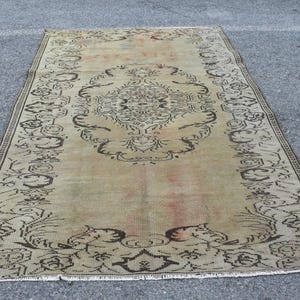 Turkish oushak rug, Vintage floor rug, Handmade rug, Kidsroom rug, Bohemian rug, Home decor, Oriental rug, Rustic rug, 5.1 x 8 ft RLO1897