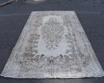 Turkish rug, Vintage rug, Handmade area rug, Home decor, Floral rug, Large rug, Boho decor, Bohemian rug, Floor rug 5.5 x 9.6 Ft RL8841
