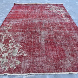 Oversize rug, Turkish rug, Vintage rug, Handmade rug, Floral rug, Livingroom decor, Bohemian rug, Carpet, Home decor, 6.8 x 10.3 ft RLO1039