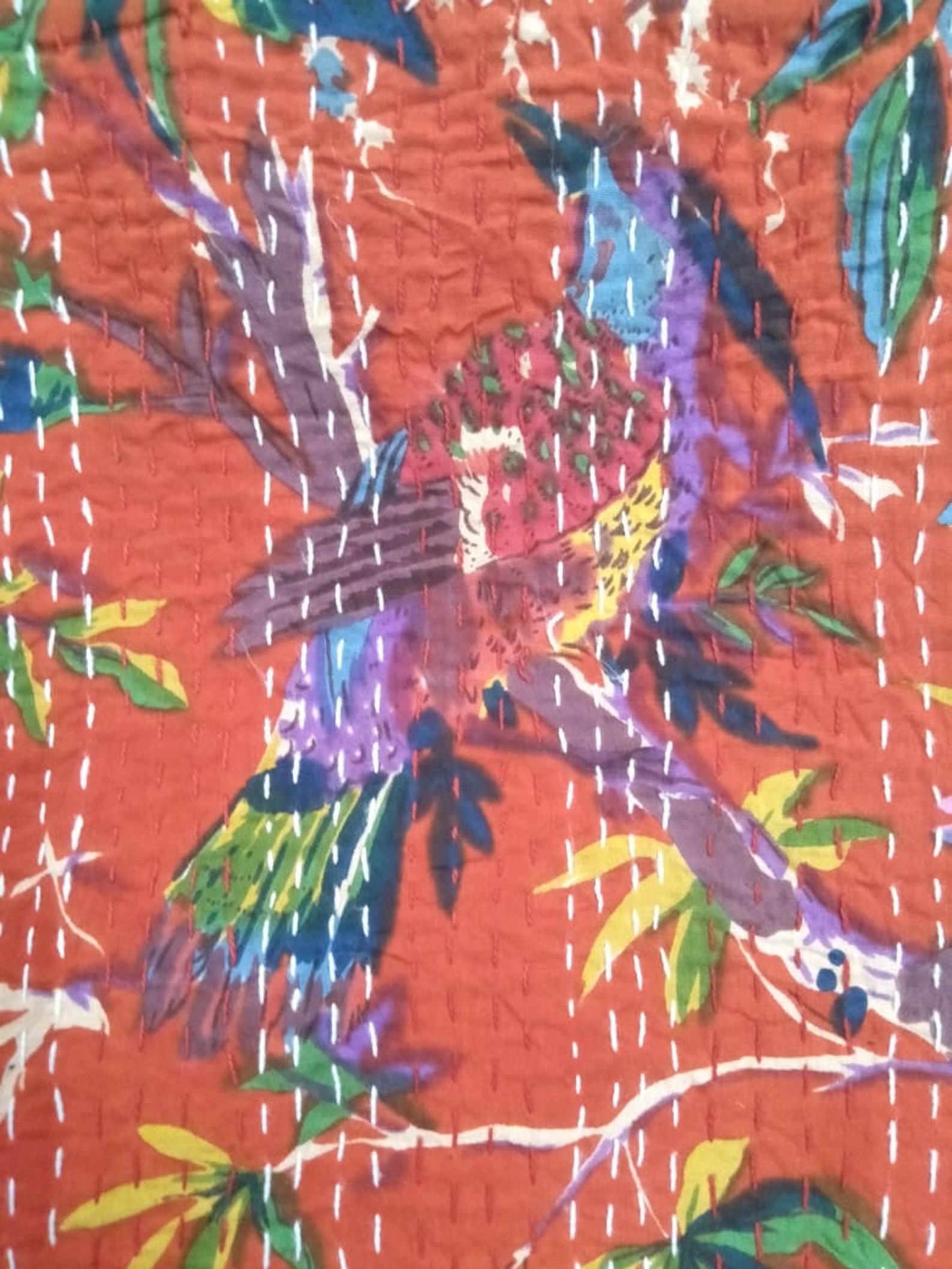 Red bird quilt a perfect handmade soft quilt made with pure Etsy