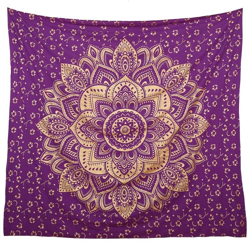 Indian Hippie Throw Blanket Yoga Mat Picnic Sheet Boho Etsy