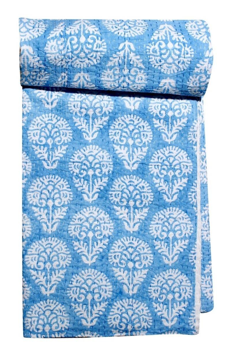 Hand Block Print Quilt Blanket Handmade Kantha Quilt Kantha Etsy