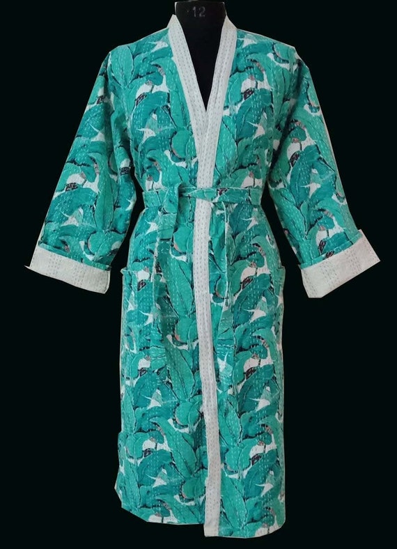 Indian Style Quilted Jacket Bath Robe Cotton Comfortable Etsy