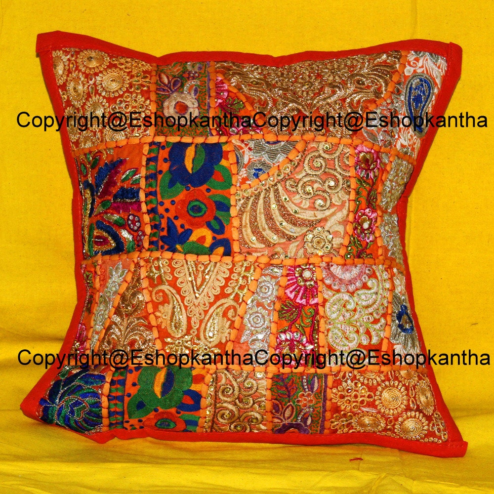 Decorative Patchwork Pillow Cover Modern Floral Pillow Cover Etsy