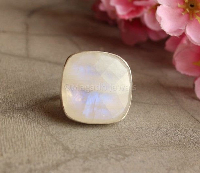 Dainty Ring Boho Ring Handmade Ring 925 Silver Ring Statement Ring Moonstone Ring Gift Ring Gemstone Ring Gemstone Ring