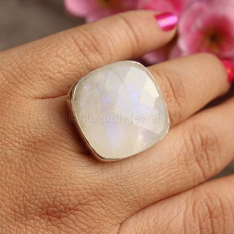 Dainty Ring Boho Ring Handmade Ring 925 Silver Ring Statement Ring Moonstone Ring Gift Ring Gemstone Ring Gemstone Ring
