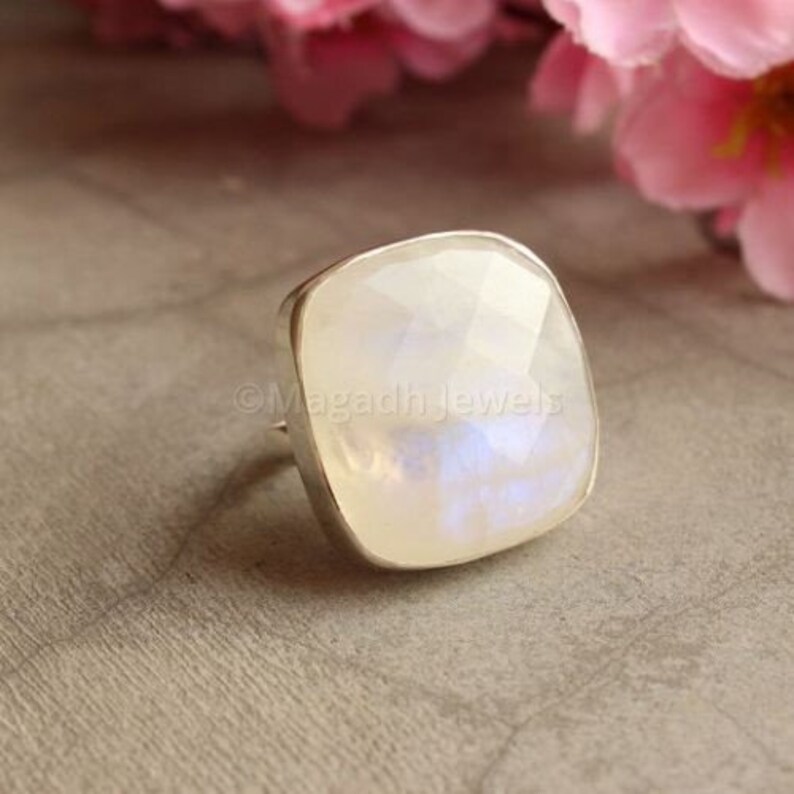 Dainty Ring Boho Ring Handmade Ring 925 Silver Ring Statement Ring Moonstone Ring Gift Ring Gemstone Ring Gemstone Ring