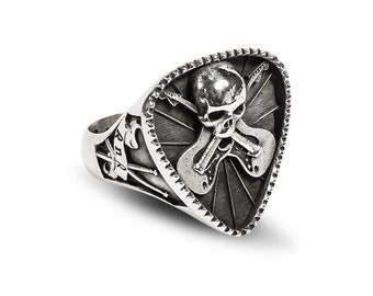 Guitar Skull Ring - Argent 925