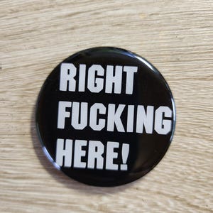 Pool / Billiards Pocket Marker, 2 inch  Right F'ing Here / Eight Ball, Solid Black or Glitter. 8-Ball Game / League