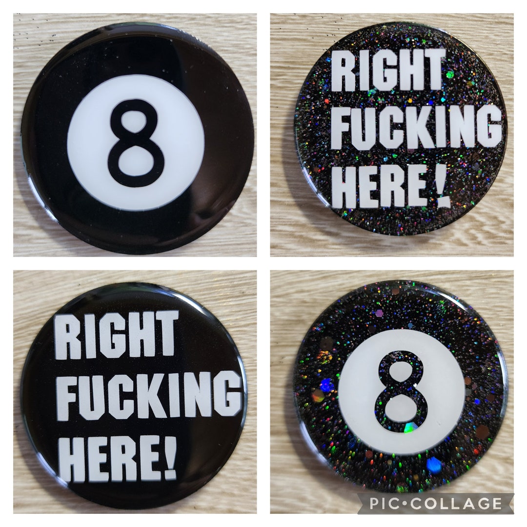 8 Ball Pool / Billiards Pocket Marker, 2 Inch Right F'ing Here, Solid