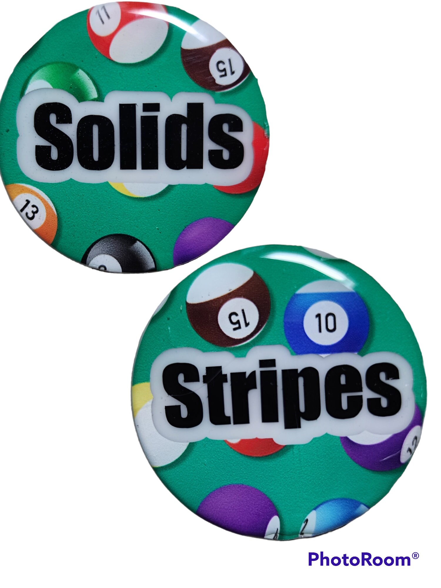 8 Ball Pool / Billiards Pocket Marker, 2 Inch Solids or Stripes