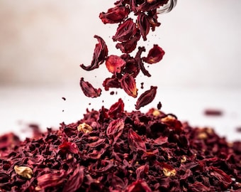 Organic Hibiscus Flowers for Tea | Bulk Cut Sifted Herbs