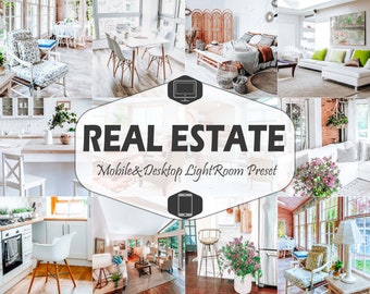20 Real Estate Mobile & Desktop Lightroom Presets, Interior bright LR preset Portrait DNG Lifestyle Blogger for Photographer Instagram Theme