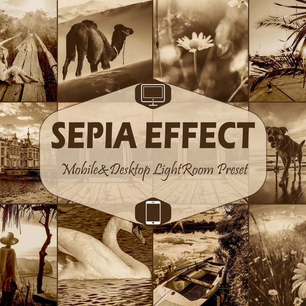 10 Sepia Effect Mobile & Desktop Lightroom Presets, Vintage LR Preset, Portrait, DNG Lifestyle Blogger For Photography Instagram Theme