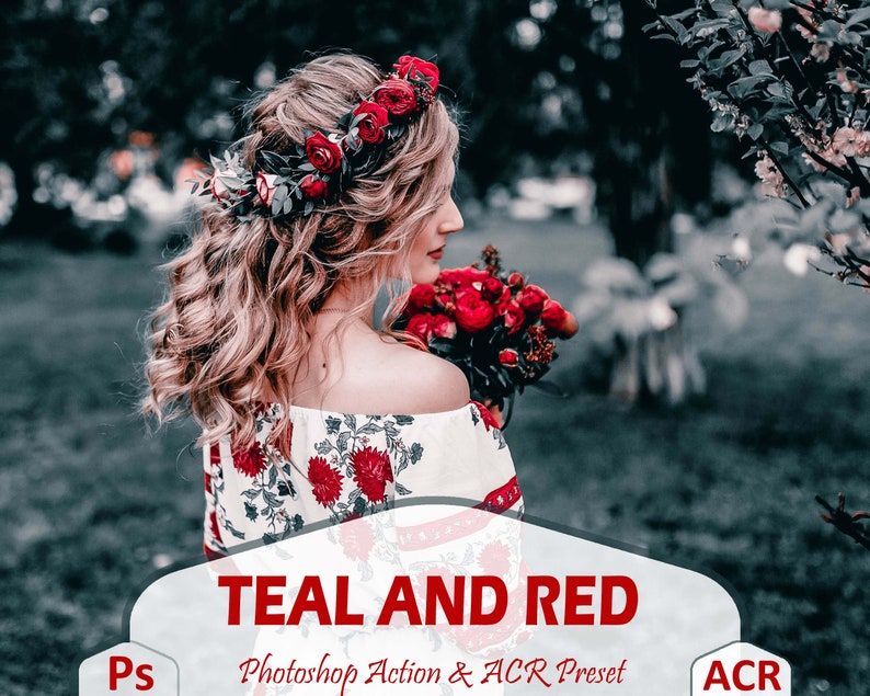 10 Teal And Red Photoshop Actions And ACR Presets, Moody Dramatic Blogger Ps Action, Best Wedding Filter Editing, Instagram For Film Theme image 1