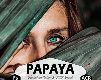Papaya Photoshop Actions And ACR Presets, Bali Green Ps Preset, Tropical Trendy Filter , Best Blogger Travel Lifestyle Instagram Theme
