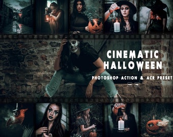 10 Cinematic Halloween Photoshop Actions And ACR Presets, Spooky Style Blogger Ps Action, Best Horror Filter Editing, Instagram For Dark