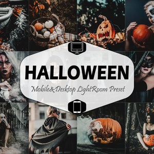 18 Halloween Mobile & Desktop Lightroom Presets, instagram modern LR preset, fall trendy filter , autumn Blogger DNG spring lifestyle theme