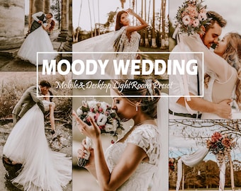 10 Moody Wedding Mobile & Desktop Lightroom Presets, Fall LR preset, Portrait editing Filter, DNG Lifestyle Photography for Instagram Theme