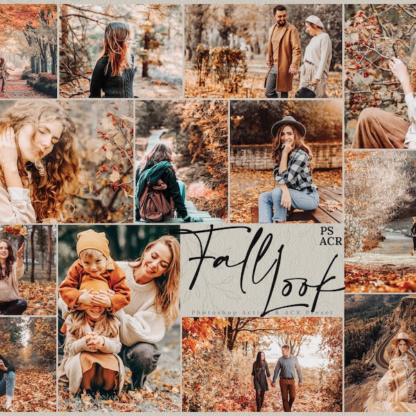 10 Fall Look Photoshop Actions And ACR Presets, Warm Autumn Ps action, Lifestyle Best Photography Filter Editing, Blogger For Travel Theme