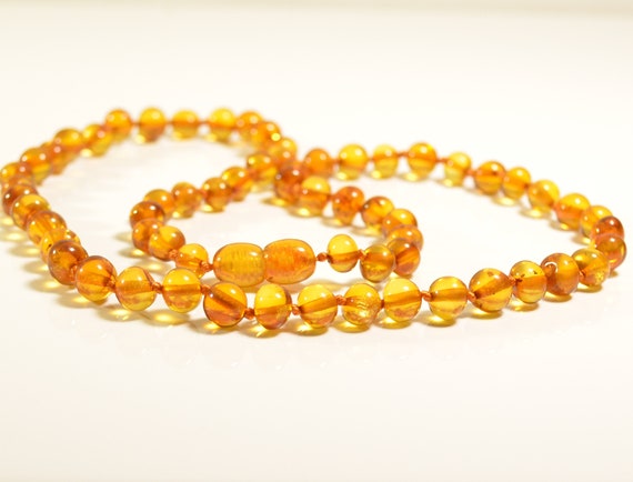 17.7 inches , Cherry 45 cm AmberJewelry Amber Necklace for Adults Made from Genuine Baltic Amber Beads