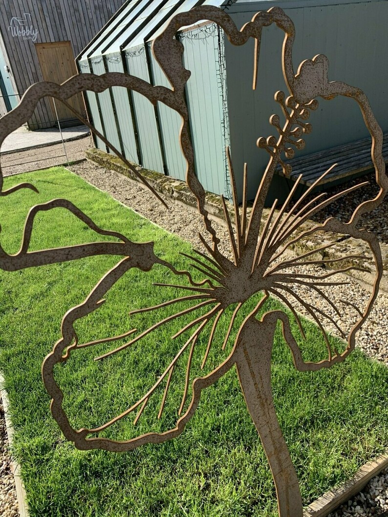 Metal Garden Ornament Poppy Garden Sculpture Etsy UK