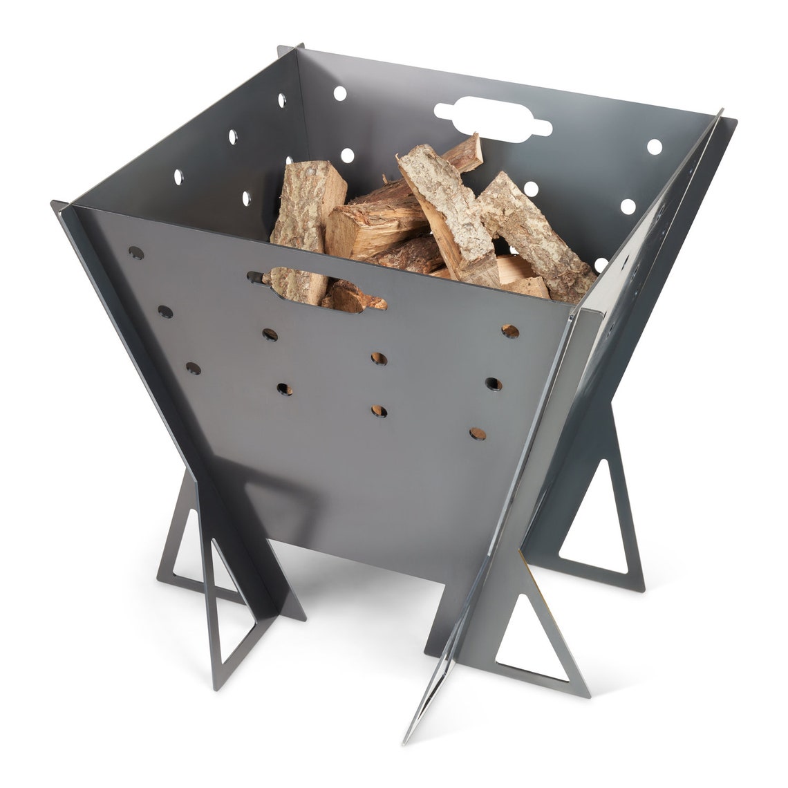 Large Collapsible Heavy Duty Fire Pit Wood Log & Charcoal Etsy