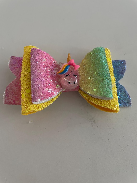sparkly unicorn hair clips