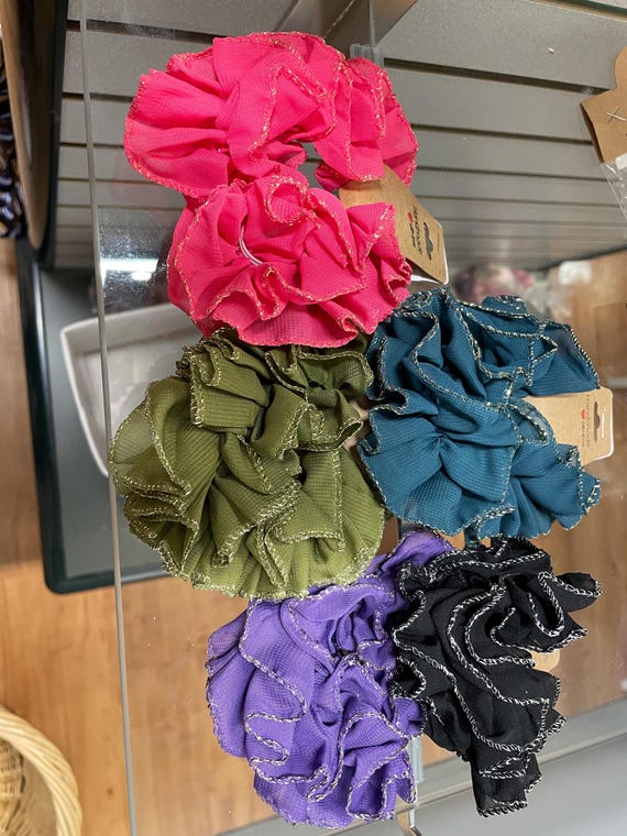 large ruffled scrunchies