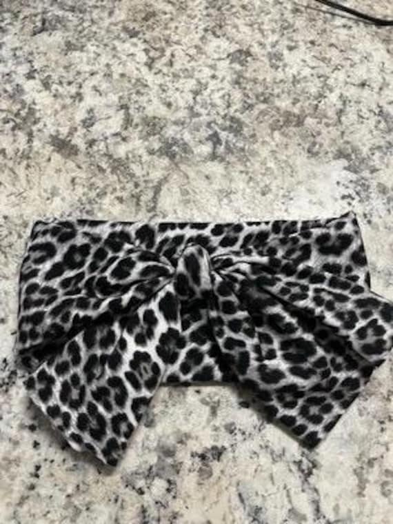 Adjustable Knot Baby Headband: Leopard Print