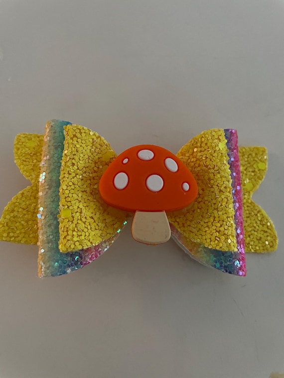 sparkly mushroom hair clip