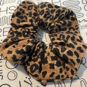 Leopard Print Scrunchie: Large Hair Tie