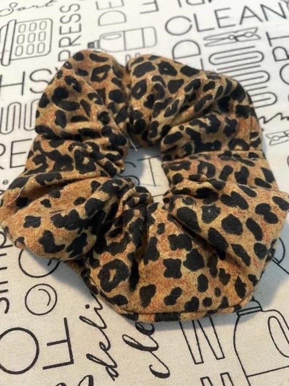 Leopard Print Scrunchie: Large Hair Tie